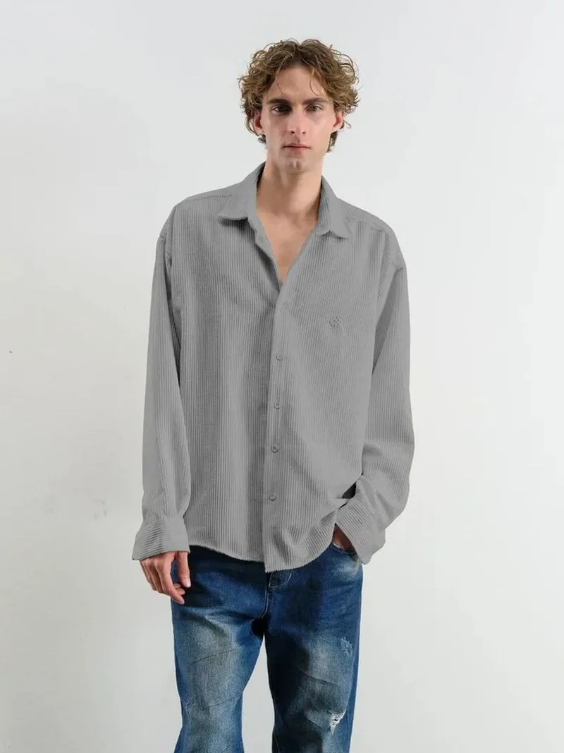 GIESTO Oversized Velvet Shirt