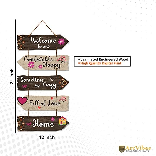 Artvibes Home Quotes Decorative Wall Art Wooden Wall Hanger For Living Room | Bedroom | Gifts | Wood Hangings For Home Decoration | Modern Decor Items | Designer Artworks (Wh 7304N) - Image 5