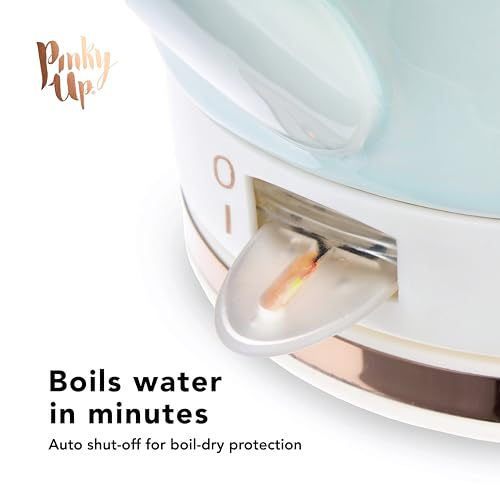 Pinky Up Noelle 1.5 L Ceramic Gooseneck Spout Electric Tea Kettle with Temperature Control - Cordless Design for Boiling Water Pot, Mint, Rose Gold - Image 4
