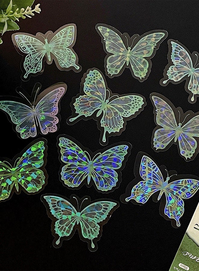 10-Piece 3D Butterflies Wall Stickers,3D Butterfly Decorative Wall Sticker Set for Party Decorations  Green - Image 1