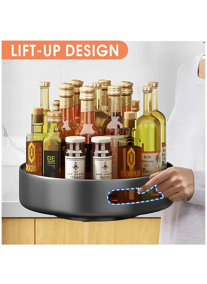 Arabest Lazy Susan Organizer, 12'' Metal Revolving Spice Rack, 360 Degree Rotatable Rack Stand for Kitchen Cabinet Countertop Pantry Storage Bathroom Black  - Image 2