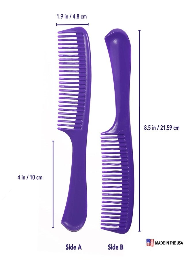 Allegro Combs 1003 Tangle Tamer Hair Comb Wide Tooth Shower Comb For Curly Hair Wet Or Dry Detangler Women’s Combs Made In The USA. 1 Piece. (Purple) - Image 3