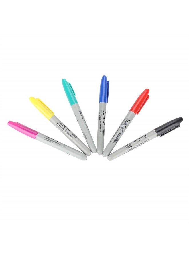 Ejoyous Tattoo Marker Pen, 6Pcs Temporary Tattoo Piercing Skin Marking Positioning Pen Body Makeup Art Beauty Supply Tool for Women and Men  - Image 1