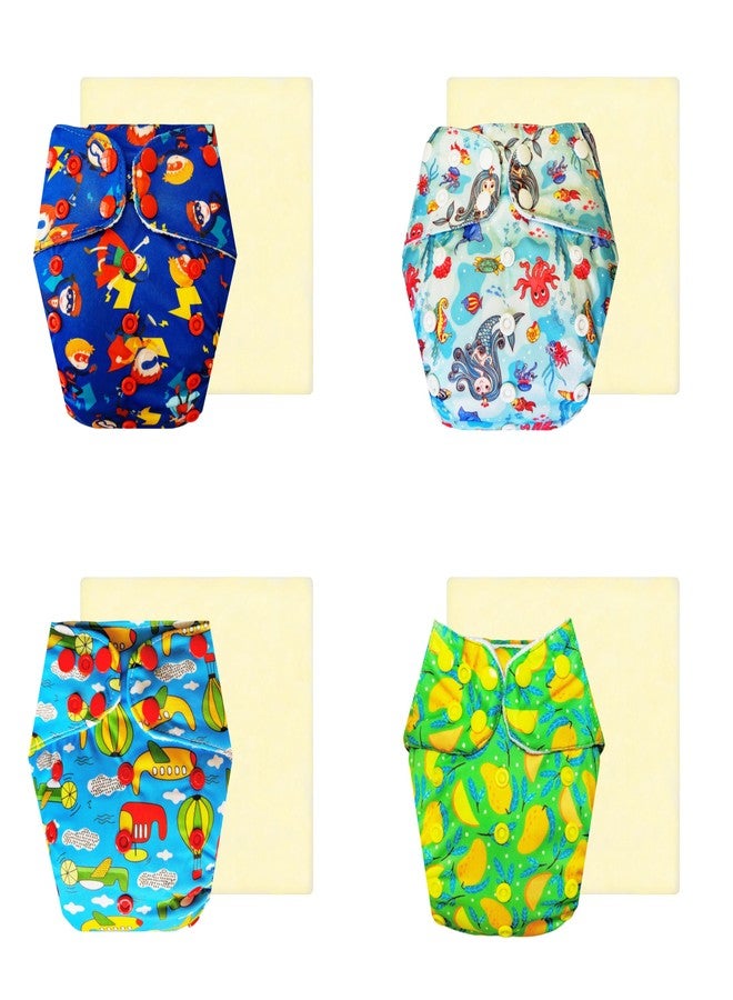 Dumbledo Elite Cloth Diaperwith Magical Soaker (Pack of 4) | Hypoallergenic | Reusable & Washable | Quick Dry | Perfect for Indian Summers | 3 Months - 3 Years | Unisex Baby - Image 1