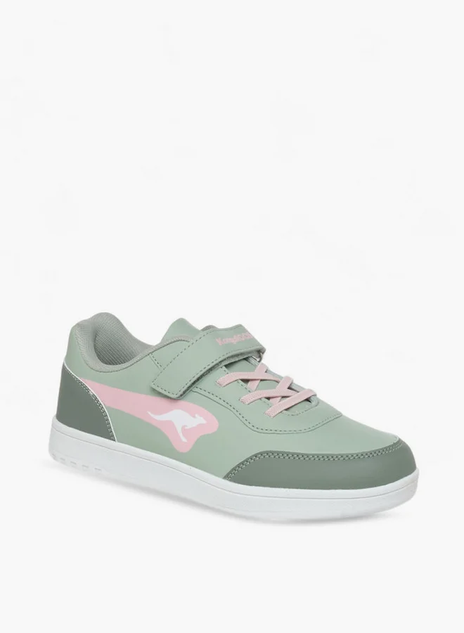 kangaROOS Women's Logo Print Sneakers with Hook and Loop Closure