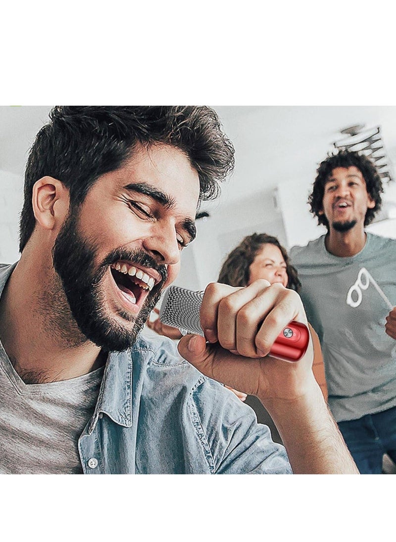 JAJEEK "Portable Bluetooth Karaoke Speaker with Rechargeable Wireless Microphone | Type-C Charging, Multiple Voice Modes, TF Card Support | Compact Singing Machine for Parties & Events (Red)" - Image 2