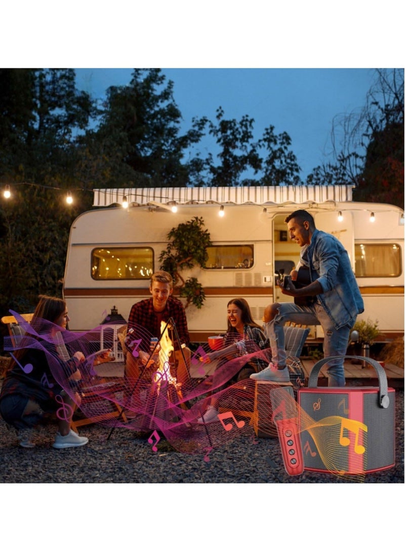 JAJEEK "Portable Bluetooth Karaoke Speaker with Rechargeable Wireless Microphone | Type-C Charging, Multiple Voice Modes, TF Card Support | Compact Singing Machine for Parties & Events (Red)" - Image 3