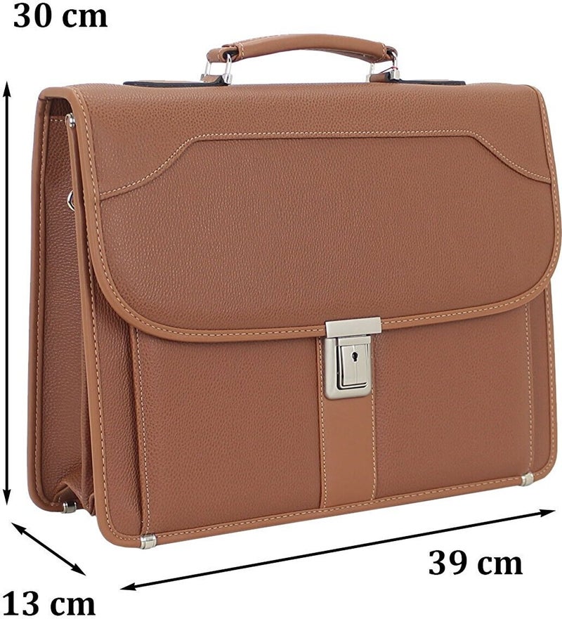 Case Club Lock Mechanism Men's Briefcase with 156 Inch Laptop Compartment and Shoulder Strap  - Image 2