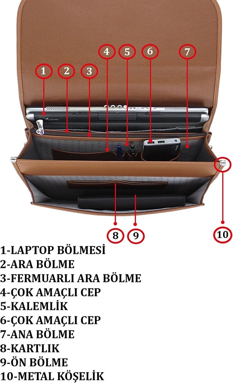 Case Club Lock Mechanism Men's Briefcase with 156 Inch Laptop Compartment and Shoulder Strap  - Image 3