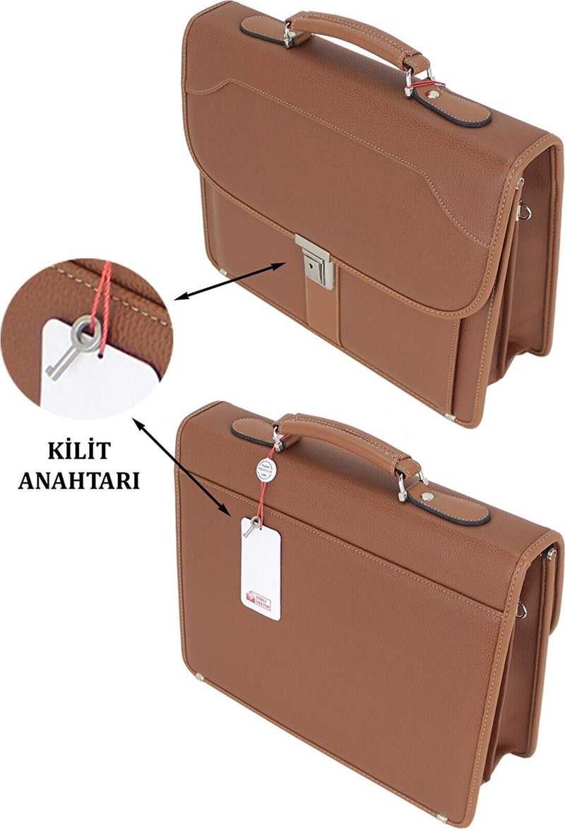 Case Club Lock Mechanism Men's Briefcase with 156 Inch Laptop Compartment and Shoulder Strap  - Image 4