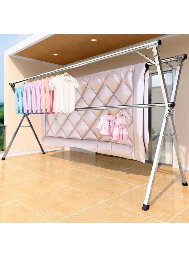 DubaiGallery Clothes Drying Rack Stainless Steel Laundry Drying Rack, Sheet Quilts Blanket Drying Rack, Heavy Duty Collapsible Garment Rack For Indoor Outdoor - Image 1