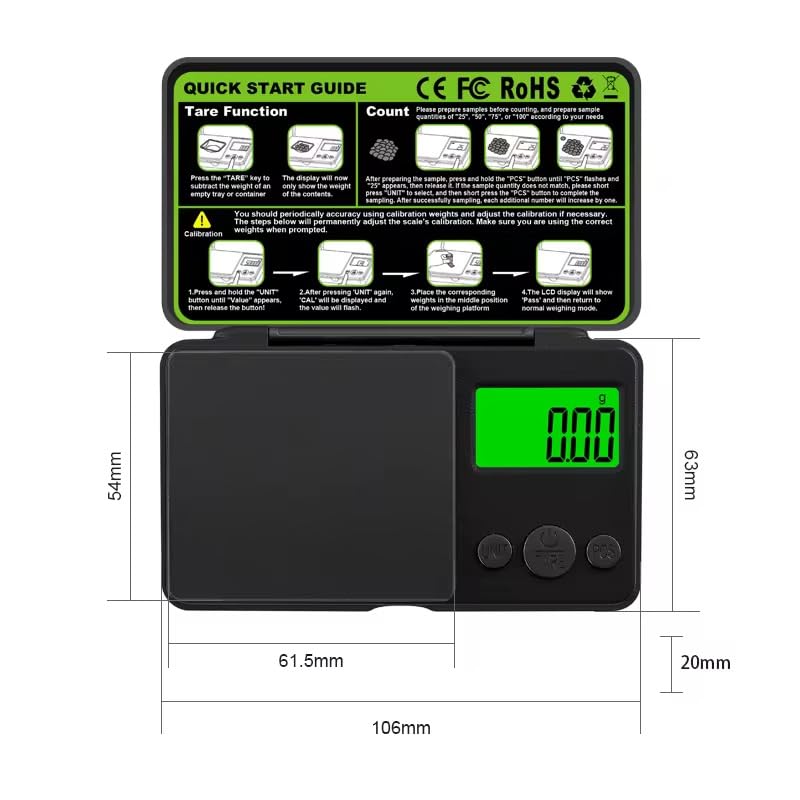 Gadgetronics Digital Pocket Scale, 200g x 0.01g Precision, Jewellery and Chemical Weighing, Portable Home & Goldsmith Use,Portable Gold Weighing Machine for Accurate Measurements with Digital Display - Image 4