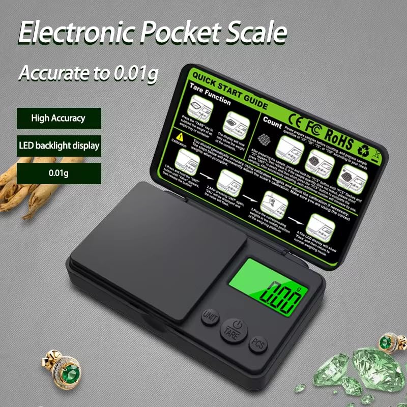 Gadgetronics Digital Pocket Scale, 200g x 0.01g Precision, Jewellery and Chemical Weighing, Portable Home & Goldsmith Use,Portable Gold Weighing Machine for Accurate Measurements with Digital Display - Image 2