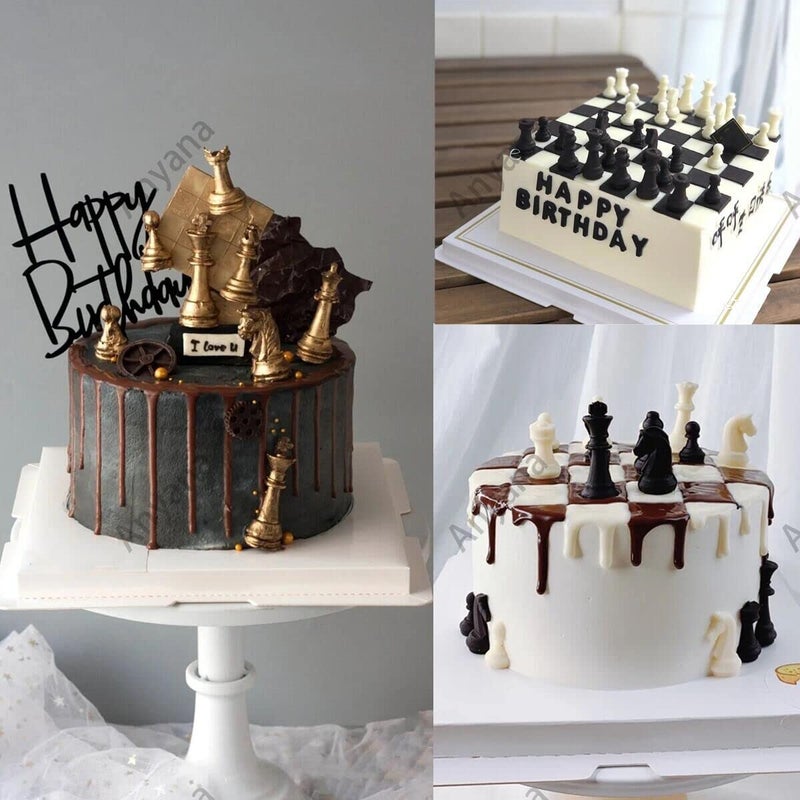 Anyana International chess game 6 sets fondnat silicone mold 3D double-sided printing gum paste mold chocolate candy mould baking clay cupcake toppers decorating cake tools - Image 2