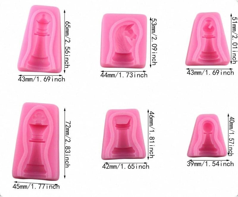 Anyana International chess game 6 sets fondnat silicone mold 3D double-sided printing gum paste mold chocolate candy mould baking clay cupcake toppers decorating cake tools - Image 5