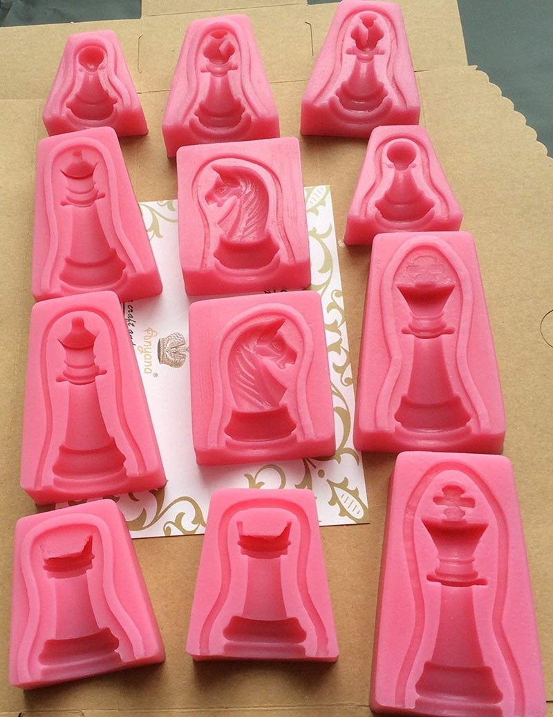 Anyana International chess game 6 sets fondnat silicone mold 3D double-sided printing gum paste mold chocolate candy mould baking clay cupcake toppers decorating cake tools - Image 3