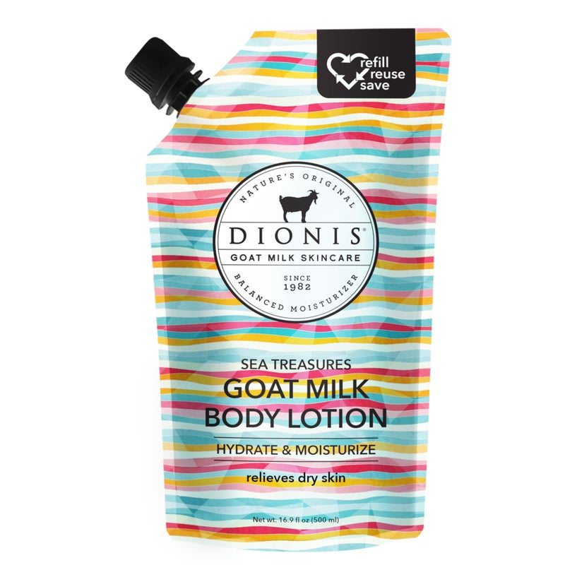 Dionis Sea Treasures Goat Milk Body Lotion Refill Pouch 16.9 oz, Hydrating & Moisturizing Body Care, Paraben-Free, Cruelty-Free - Image 1