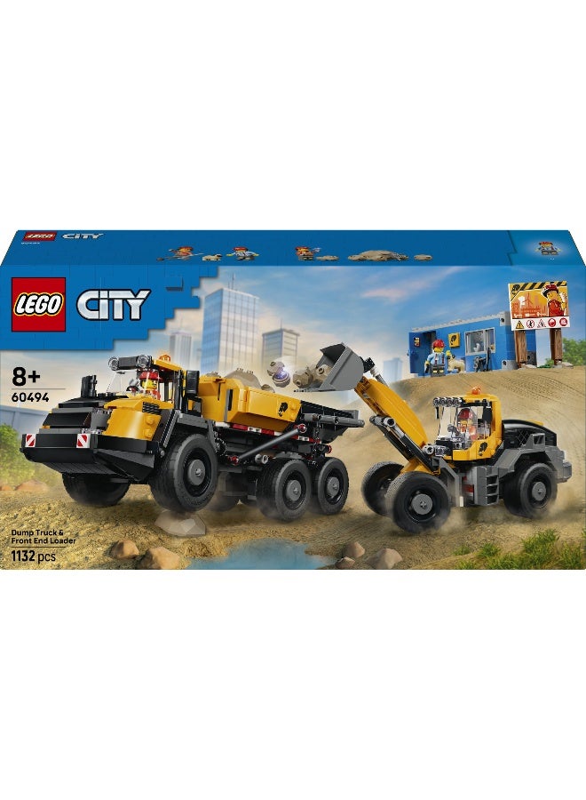 LEGO City Dump Truck & Front End Loader 60494 Building Toy Set (494 Pieces) - Image 2