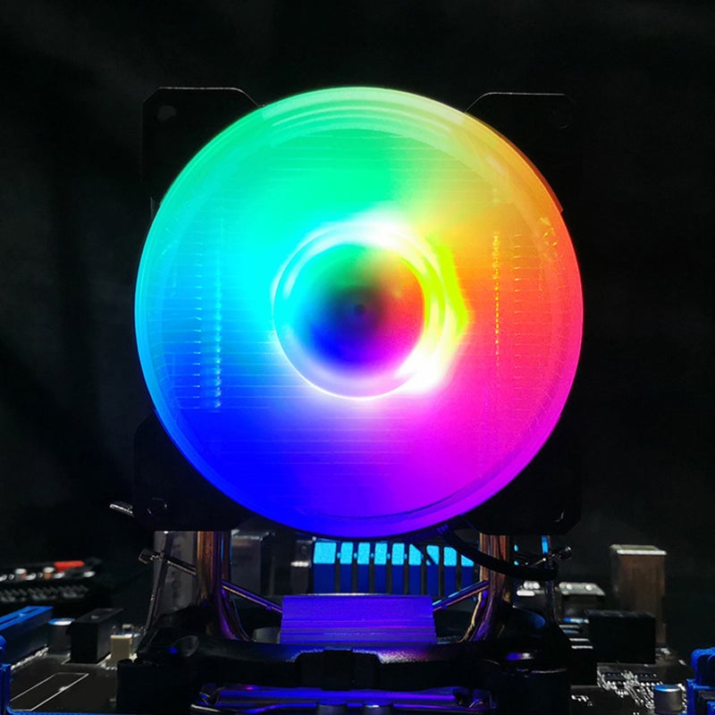 CPU Air Cooler 90mm 48cfm 1800PRM 2 Copper Heat Pipes RGB Lighting Computer CPU Cooling Fans for Intel LGA115X for AMD AM4 - Image 5
