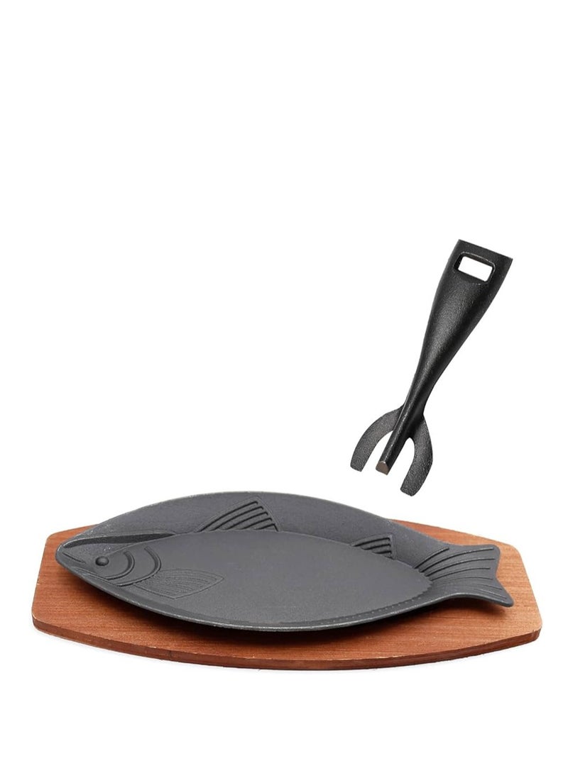 إيباسكت ebasket تقدم طاسة جريل على شكل سمكة مصنوعة من حديد الزهرمقاس 28سم - Image 2