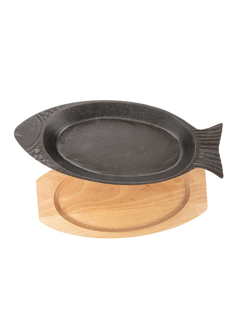 إيباسكت ebasket تقدم طاسة جريل على شكل سمكة مصنوعة من حديد الزهرمقاس 28سم - Image 3