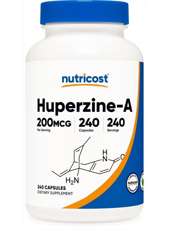 Nutricost Huperzine A Capsules 200mcg, 240 Capsules - Non-GMO, Vegetarian Friendly - Image 1