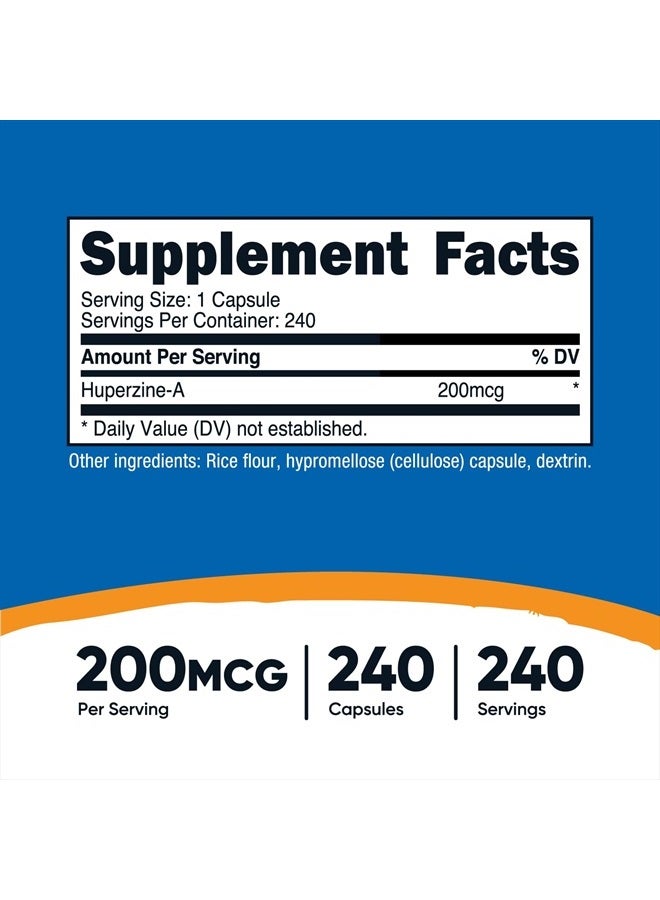 Nutricost Huperzine A Capsules 200mcg, 240 Capsules - Non-GMO, Vegetarian Friendly - Image 2