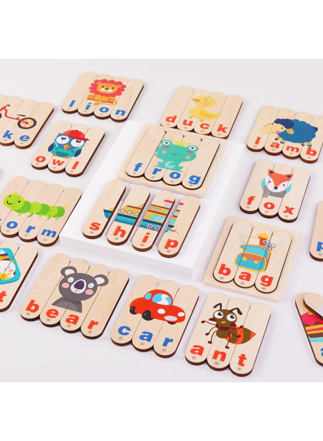 لعبة الكلمات المطابقة للأحرف الإنجليزية الإبداعية 0.45 بار ألغاز ألعاب تعليمية للأطفال - اللون: كلمات تهجئة OY-bar - Image 1