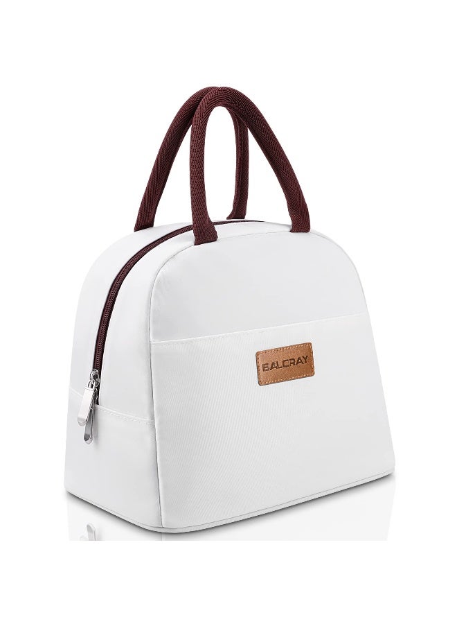 BALORAY Lunch Bag for Women Men Insulated Lunch Box for Adult Reusable Lunch Tote Bag for Work, Picnic or Travel (White) - Image 1