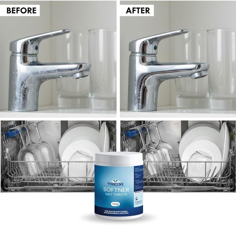 TRIOXI Water Softener Salt Tablets - Effective Hard Water Treatment, Reduces Scale & Mineral Buildup 750 Grams - Image 2