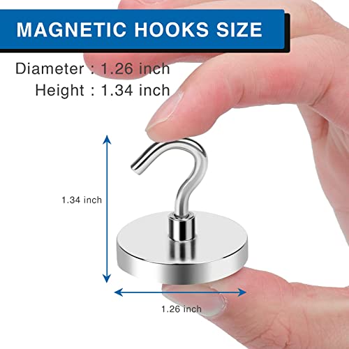 LOVIMAG Strong Magnetic Hooks, 100LBS Magnet Hooks for Cruise Cabin, Super Powerful Neodymium Magents for Cruise Essentials Must Haves, Heavy Duty Magnets for Metal Door, Refrigerator,Ceiling - 6 Pcs - Image 2