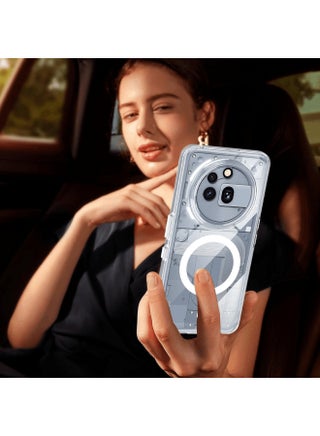 جراب مغناطيسي لهاتف Nothing Phone 3a Pro، [غير مصفر] غطاء حماية عسكري مقاوم للصدمات لهاتف Nothing Phone 3a Pro (شفاف) - view 5