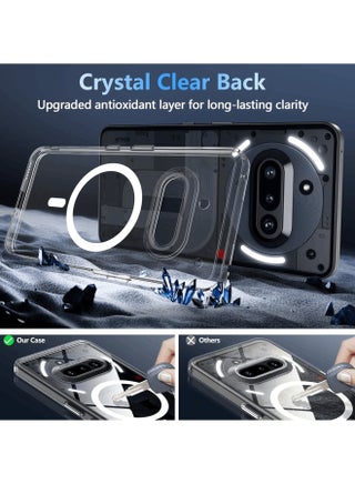 جراب مغناطيسي لهاتف Nothing Phone 3a Pro، [غير مصفر] غطاء حماية عسكري مقاوم للصدمات لهاتف Nothing Phone 3a Pro (شفاف) - view 4