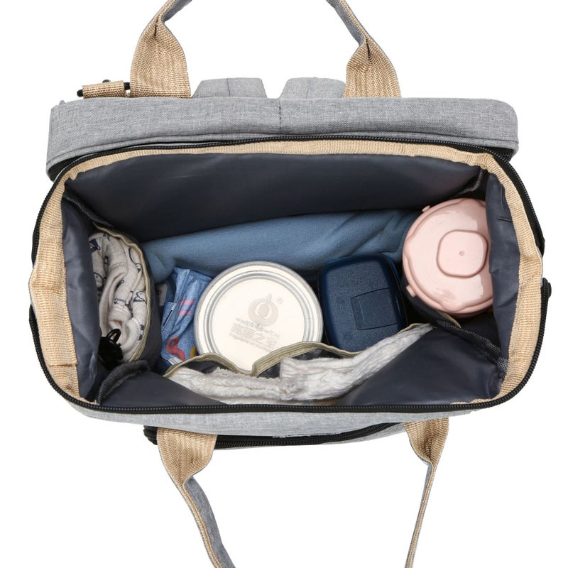 Portable Foldable Diaper Bag with Travel Crib, Large Capacity Insulated Bottle Holder, Multi-function Maternity Nappy Bag for Baby - Image 5