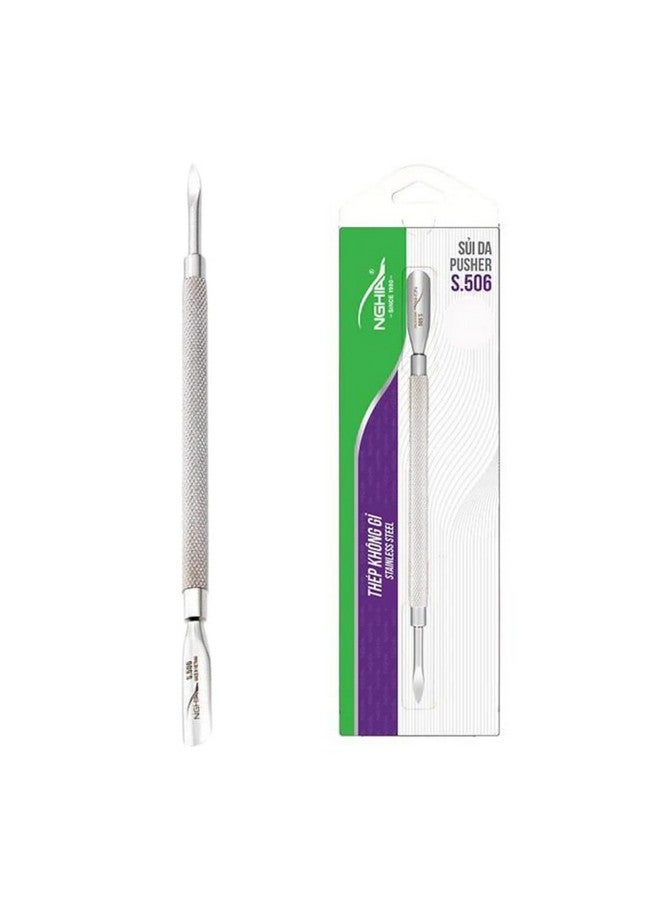 NGHIA Pusher - S-506 (Stainless Steel) | Double-Ended Nail Cleaner And Spoon Pusher | Premium Quality For Nail Care | Ergonomic Design | Suitable For Professional & Home Use - Image 1