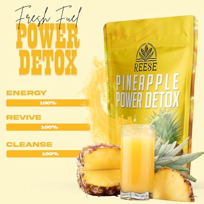 REESE Pineapple Power Detox - Cleansing Drink - All Natural Premium Ingredients - 25 Sachets - Image 3