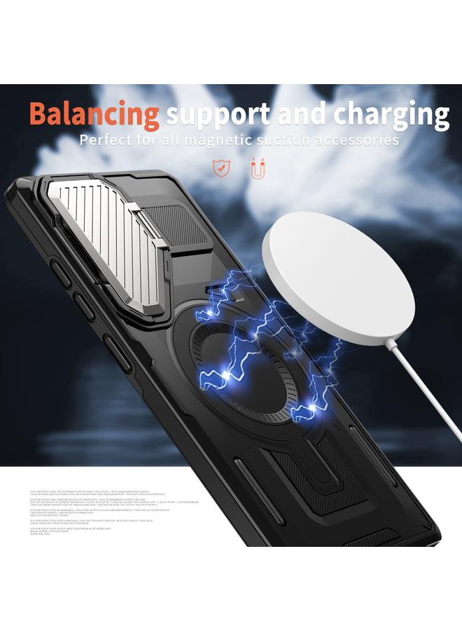 S-TOP Case For Samsung Galaxy S25 Ultra 5G Shield Frame Holder MagSafe Phone Case - Image 3