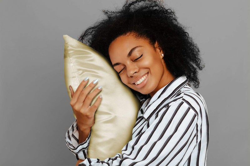 SHOPBEDDING ShopBedding Satin Pillowcase for Hair and Skin  Silk Pillow Cases -2 Pack  Luxury Satin Pillowcases Standard Size with Zipper Closure  Satin Pillow Case Cover  Silk Pillowcase for Hair & Skin  Ivory  - Image 4