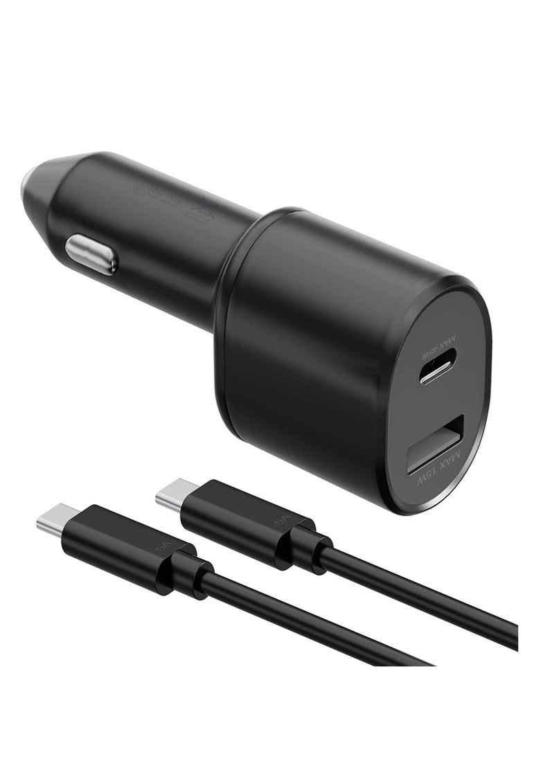 Generic - 60w Car Charger Super Fast Charging 2.0 Dual-Port (45W+15W) with USB C to C Cable fo Samsung Galaxy S23,S22,S21/S21 Ultra/ S21 Plus 5G,Note 10/10+ 5G Z Fold 5 5G, S20/Note 20, Tab S9/S9+ - Image 1