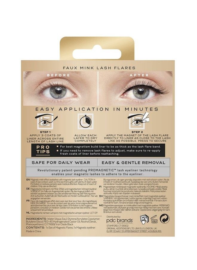 EYLURE - PROMAGNETIC Magnetic Eyeliner and False Lashes Kit Faux Mink Flares Medium and Long No Glue Needed - Image 1