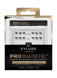 PROMAGNETIC Magnetic Eyeliner and False Lashes Kit Faux Mink Flares Medium and Long No Glue Needed