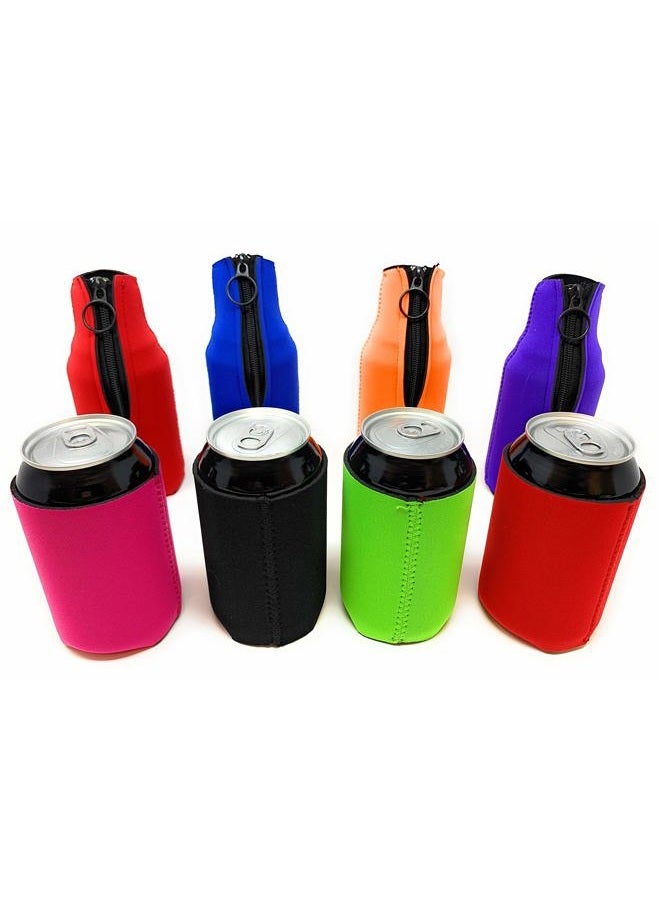 Funiverse Bulk 24 Pack Bottle and Can Insulated Cooler Sleeves - 12 Cans and 12 Bottles in Assorted Colors - Image 1