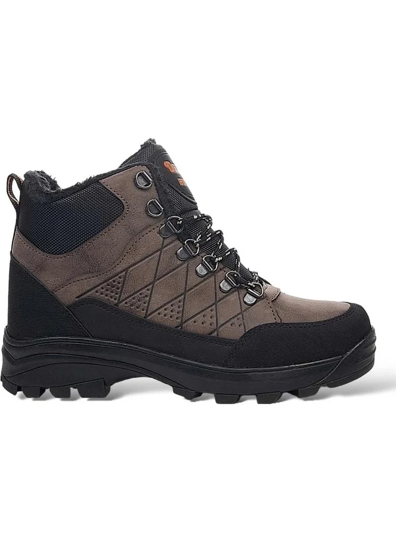 Liger Men's Fur Lined Zippered Trekking Outdoor Boots Brown