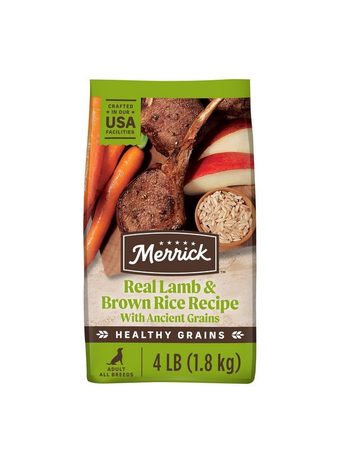 ميريك طعام جاف فاخر للكلاب البالغة من ميريك هيلثي جرينز، مصنوع من حبوب صحية وطبيعية مع لحم الضأن والأرز البني - كيس 4.0 رطل - Image 1