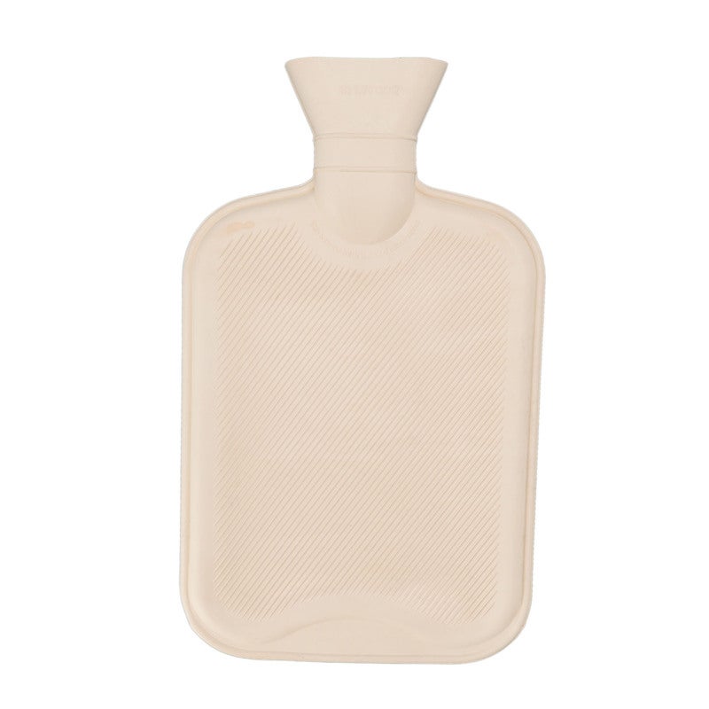 Hot Water Bottle 2/3 Capacity Black Plush Detachable Cover - 6-8 Hours Heat Retention Rubber Water Bag for Discomfort Relief Muscle Soreness Menstrual Cramps - Image 1