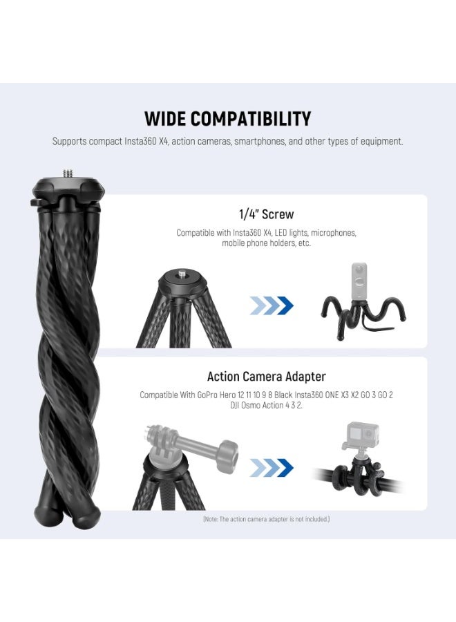 Neewer Flexible Tripod With Mini Ball Head And Magnetic Phone Holder TP33 | Portable Bendable Stand For Phones & Cameras - Image 4