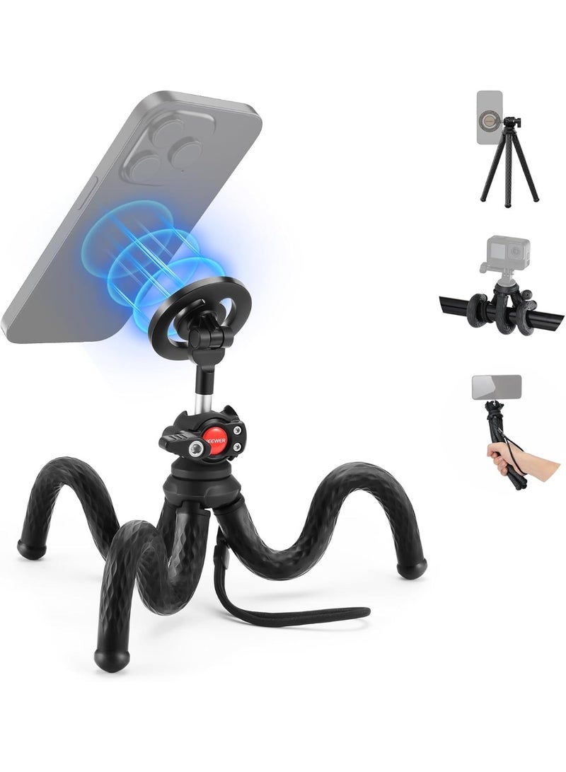 Neewer Flexible Tripod With Mini Ball Head And Magnetic Phone Holder TP33 | Portable Bendable Stand For Phones & Cameras - Image 1