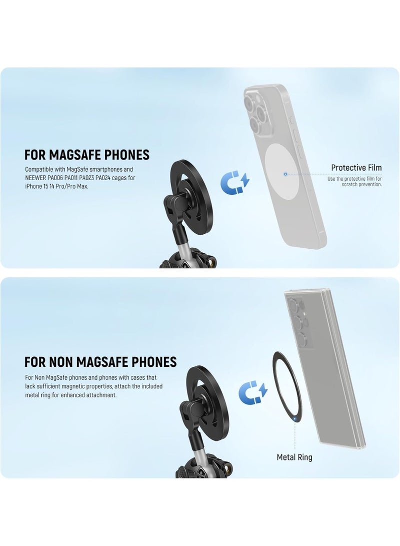 Neewer Flexible Tripod With Mini Ball Head And Magnetic Phone Holder TP33 | Portable Bendable Stand For Phones & Cameras - Image 2