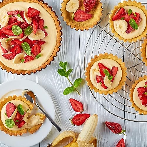 RINKLE TRENDZ Aluminium Round Pie Dish Quiche Pan Tart Mould with Removable Bottom Small - 5 Inch top Size - Set of 3 of Same Size - Image 2