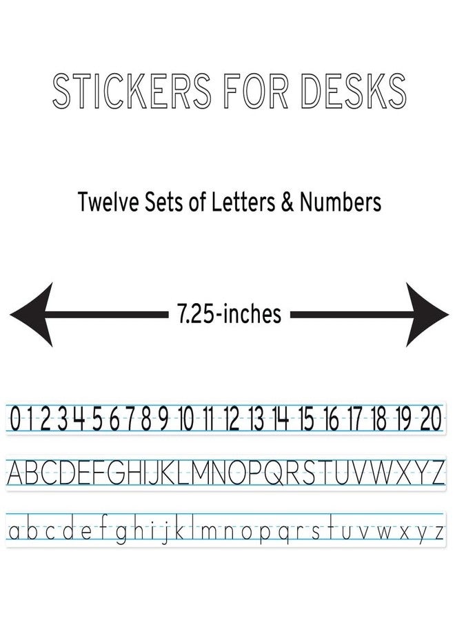Trusty Reusable Letter and Number Strips for Desks, 12 Sets, 7.25-inch, Educational Writing Guide for K-1st Grade - Image 2